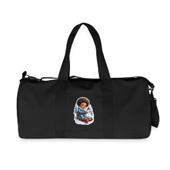 Winter fun with snowman and sleigh - Recycled Canvas Sports Bag by Stanley/Stella - black - Front