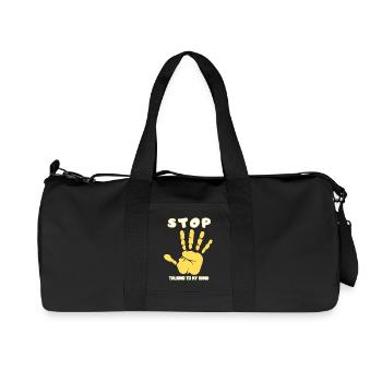 Hör auf, mit meiner Hand zu reden - Lustiges Handdesign - Recycelte Canvas-Sporttasche von Stanley/Stella - Schwarz - Vorne