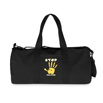 Stop Parle à ma main- Design de main drôle - Sac de sport en toile recyclée Stanley/Stella - noir - Devant