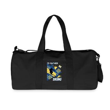 I'd Rather Ski - Ski Wintersportler Skifahrer - Recycelte Canvas-Sporttasche von Stanley/Stella - Schwarz - Vorne