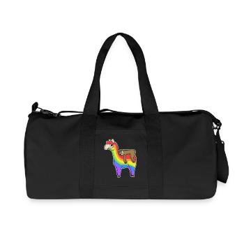 Alpaka Faultier Regenbogen Weihnachten - Recycelte Canvas-Sporttasche von Stanley/Stella - Schwarz - Vorne