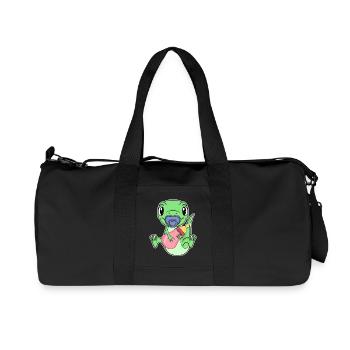 Baby Echse Motiv - Recycelte Canvas-Sporttasche von Stanley/Stella - Schwarz - Vorne