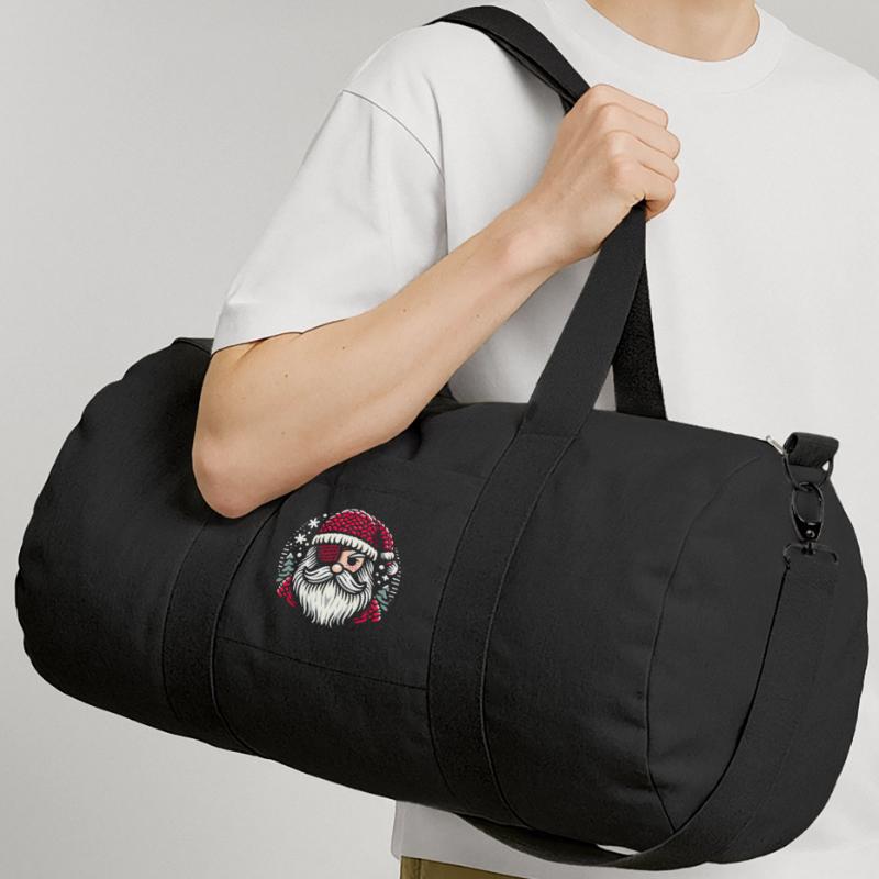 Santa Claus Knitting Pattern with Eye Patch Recycled Canvas Sports Bag by Stanley/Stella