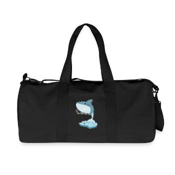 Hai Eishockey Eishockeyschläger - Recycelte Canvas-Sporttasche von Stanley/Stella - Schwarz - Vorne