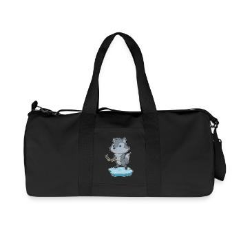 Wolf Eishockey Eishockeyschläger - Recycelte Canvas-Sporttasche von Stanley/Stella - Schwarz - Vorne