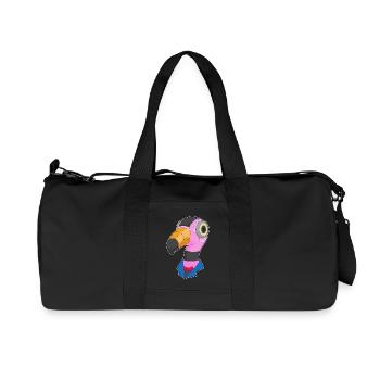 Robot flamant rose - Sac de sport en toile recyclée Stanley/Stella - noir - Devant