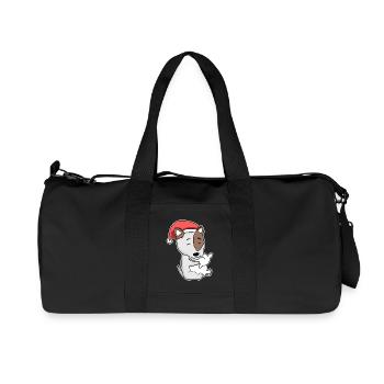 Bull Terrier Dog Animal Christmas - Recycled Canvas Sports Bag by Stanley/Stella - black - Front