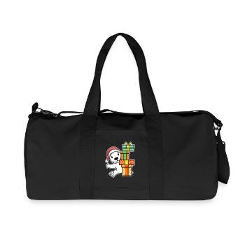 Eisbär mit Weihnachtsmütze und Weihnachtsgeschenk - Recycelte Canvas-Sporttasche von Stanley/Stella - Schwarz - Vorne