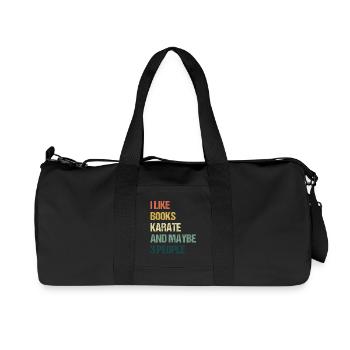 Ich mag Bücher, Karate und vielleicht 3 Leute - Recycelte Canvas-Sporttasche von Stanley/Stella - Schwarz - Vorne