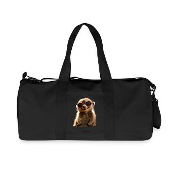 Meerkat Sunglasses Cute Surikate Lover - Recycled Canvas Sports Bag by Stanley/Stella - black - Front