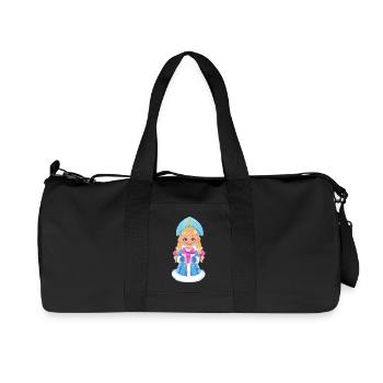 Ded Moroz Snegurotschka russischer Weihnachtsmann - Recycelte Canvas-Sporttasche von Stanley/Stella - Schwarz - Vorne