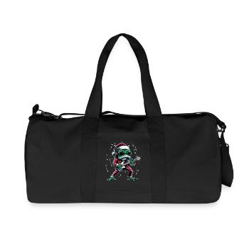 Grenouille cool avec guitare et chapeau de père Noël - Sac de sport en toile recyclée Stanley/Stella - noir - Devant