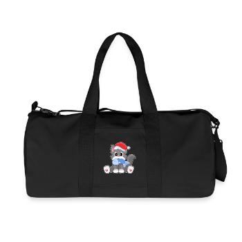 Cat Christmas Fish - Recycled Canvas Sports Bag by Stanley/Stella - black - Front