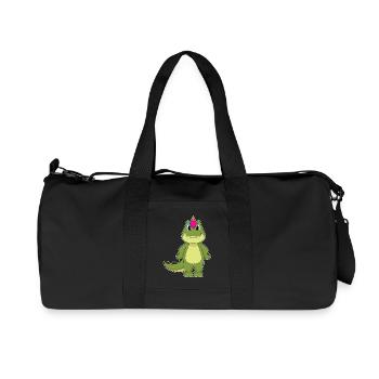 Licorne crocodile - Sac de sport en toile recyclée Stanley/Stella - noir - Devant
