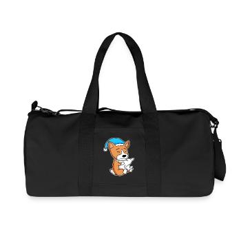 Welsh Corgi Pembroke Sleeping Fatigue Dog Dogs - Recycled Canvas Sports Bag by Stanley/Stella - black - Front