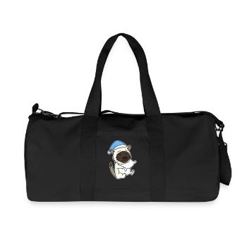 Schlafen Müde - Katze mit Kissen und Schlafmütze - Recycelte Canvas-Sporttasche von Stanley/Stella - Schwarz - Vorne