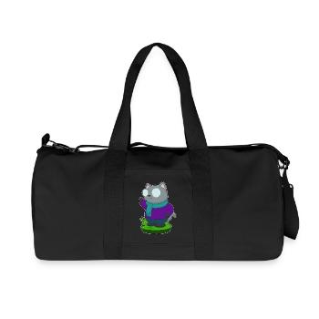 Cat Winter Scarf - Recycled Canvas Sports Bag by Stanley/Stella - black - Front