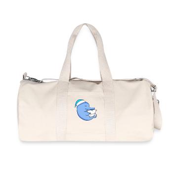 Dauphin avec oreiller et bonnet de nuit - Sac de sport en toile recyclée Stanley/Stella - blanc naturel - Devant