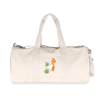 Irish Wolfhound Outline with Flag Motivation - Recycled Canvas Sports Bag by Stanley/Stella - natural - Front
