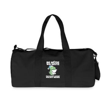 Müde Spruch lustig Schlafen Ausschlafen - Krokodil - Recycelte Canvas-Sporttasche von Stanley/Stella - Schwarz - Vorne