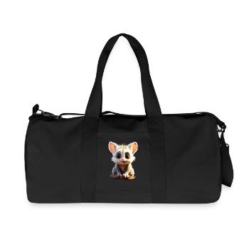 Galago Bush Baby Monkey Galagos Monkey Cute Galago - Recycled Canvas Sports Bag by Stanley/Stella - black - Front