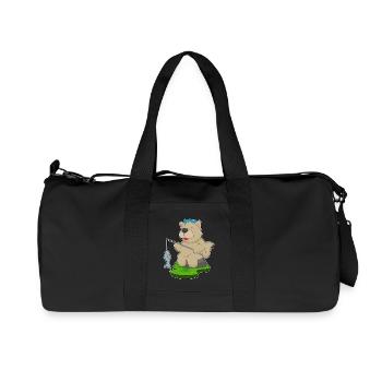 Dog Angler Fish Fishing - Recycled Canvas Sports Bag by Stanley/Stella - black - Front