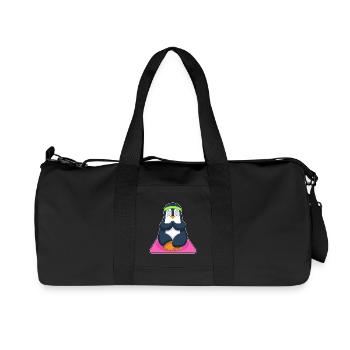 Pinguin Yoga Fitness Meditation - Recycelte Canvas-Sporttasche von Stanley/Stella - Schwarz - Vorne