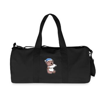 Bear with pillow and sleeping cap - Recycled Canvas Sports Bag by Stanley/Stella - black - Front