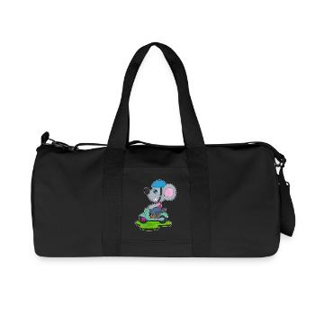 Trottinette souris - Sac de sport en toile recyclée Stanley/Stella - noir - Devant