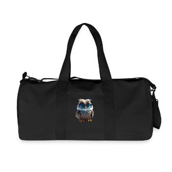 Chouette Effraie des clochers Cadeau Kauz Uhu Chouette Chouettes douces - Sac de sport en toile recyclée Stanley/Stella - noir - Devant