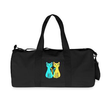 Ukraine, Chats domestiques, Chat, Ami des animaux, Bien-être animal - Sac de sport en toile recyclée Stanley/Stella - noir - Devant