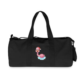 Chapeau de père Noël flamant rose - Sac de sport en toile recyclée Stanley/Stella - noir - Devant