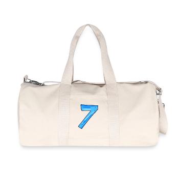 7 Number - Recycled Canvas Sports Bag by Stanley/Stella - natural - Front