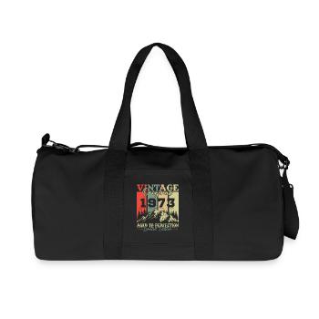 Original 1973 Vintage Geburtstag Retro - Recycelte Canvas-Sporttasche von Stanley/Stella - Schwarz - Vorne