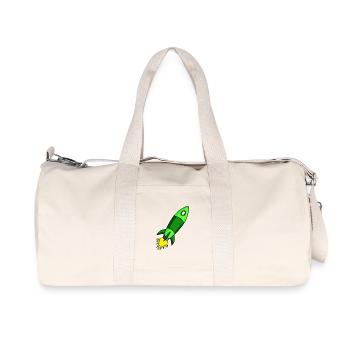 Rocket Motif - Green Rocket - Recycled Canvas Sports Bag by Stanley/Stella - natural - Front