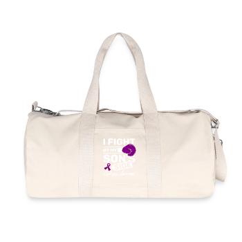 Je me bats aux côtés de mon fils, sensibilisation à l'épilepsie - Sac de sport en toile recyclée Stanley/Stella - blanc naturel - Devant