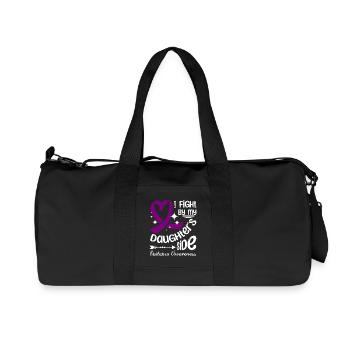 I fight by my daughter's side, epilepsy awareness - Recycelte Canvas-Sporttasche von Stanley/Stella - Schwarz - Vorne