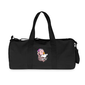 Ostrich Tired Sleeping Sleeping Girl - Recycled Canvas Sports Bag by Stanley/Stella - black - Front