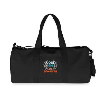 Children cool kids play saxophone - Recycelte Canvas-Sporttasche von Stanley/Stella - Schwarz - Vorne