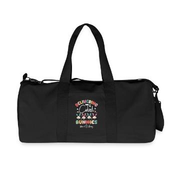 Livrer les lapins les plus mignons Infirmière de Pâques - Sac de sport en toile recyclée Stanley/Stella - noir - Devant