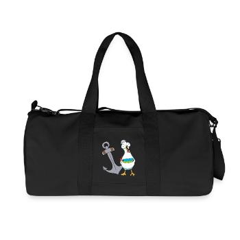 Chicken Sailor Sailor Maritime Anchor Ahoy Voyage - Recycled Canvas Sports Bag by Stanley/Stella - black - Front