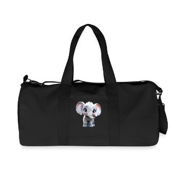 Elephant Africa Safari Wilderness Love Cute Elephant - Recycled Canvas Sports Bag by Stanley/Stella - black - Front