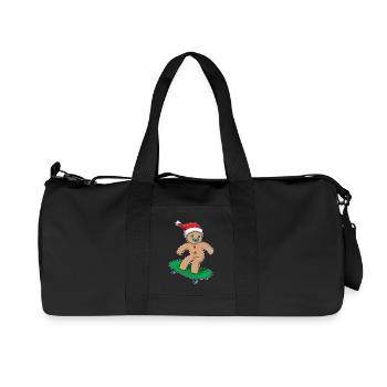 Gingerbread Man Christmas Skateboard - Recycled Canvas Sports Bag by Stanley/Stella - black - Front
