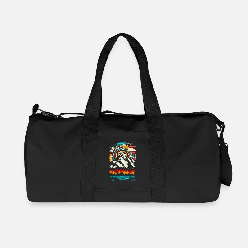 Outdoor - Moderner bunter Berg - Recycelte Canvas-Sporttasche von Stanley/Stella - Schwarz