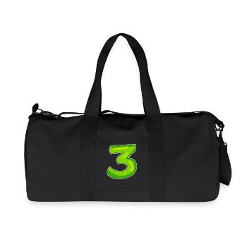 Drei - 3 - Nummer 3 - Zahl 3 - Recycelte Canvas-Sporttasche von Stanley/Stella - Schwarz - Vorne