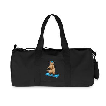 Snowboardeur Suricate - Sac de sport en toile recyclée Stanley/Stella - noir - Devant