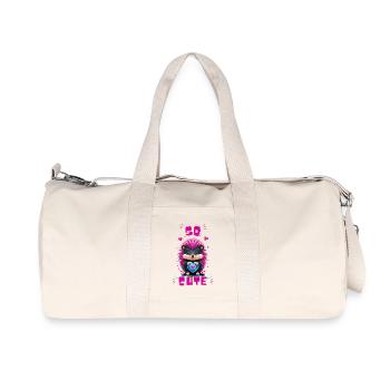 Blue Heart Hedgehog - So süß - Recycelte Canvas-Sporttasche von Stanley/Stella - Naturweiß - Vorne