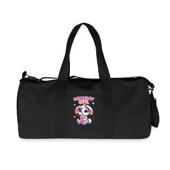 Anniversaire Fille, Anniversaire Enfants, 7 Ans, Fille - Sac de sport en toile recyclée Stanley/Stella - noir - Devant