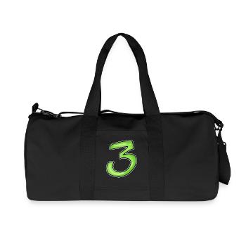 Drei - 3 - Nummer 3 - Zahl 3 - Recycelte Canvas-Sporttasche von Stanley/Stella - Schwarz - Vorne