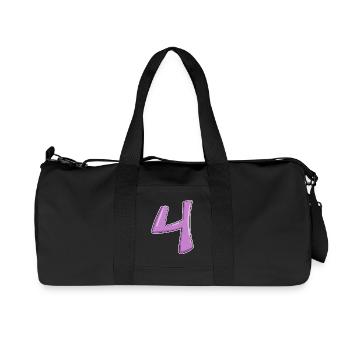 4 - Vier Zahl Nummer - Recycelte Canvas-Sporttasche von Stanley/Stella - Schwarz - Vorne